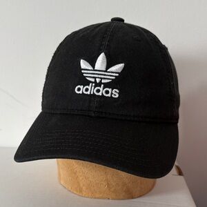 adidas Black Cap with White Trefoil Embroidery
